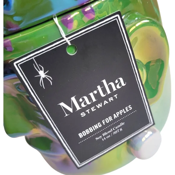 NEW Martha Stewart Iridescent Ceramic Frankenstein Soy Candle 14 oz Apple Scent - Picture 4 of 9